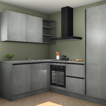 Beton Parelgrijs greeploze keuken Boekarest 117217