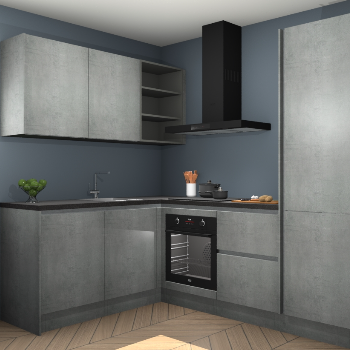 Beton Parelgrijs greeploze keuken Boekarest 117222