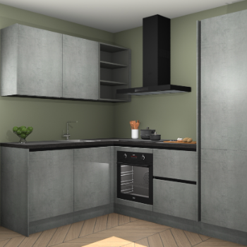 Beton Parelgrijs greeploze keuken Boekarest 117225