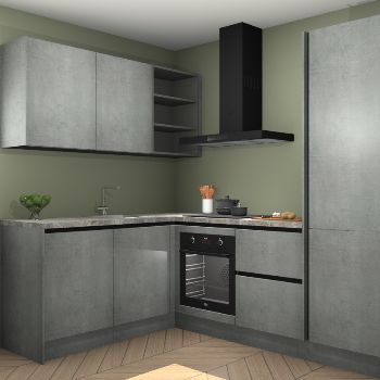 Beton Parelgrijs greeploze keuken Boekarest 117232