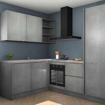 Beton Parelgrijs greeploze keuken Boekarest 117238