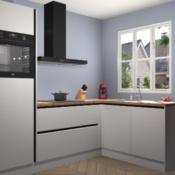 Zijdegrijze greeploze keuken Victoria 116795