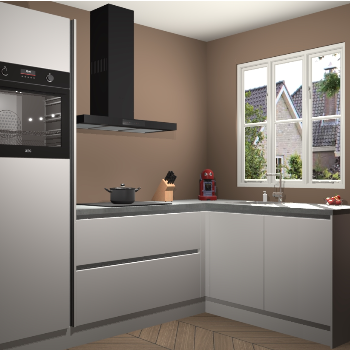 Zijdegrijze greeploze keuken Victoria 116916