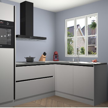 Zijdegrijze greeploze keuken Victoria 116934