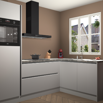 Zijdegrijze greeploze keuken Victoria 116918