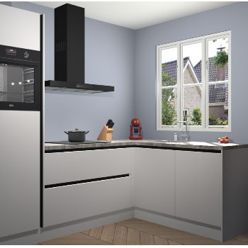 Zijdegrijze greeploze keuken Victoria 116936