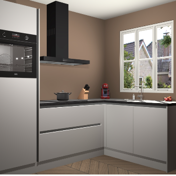 Zijdegrijze greeploze keuken Victoria 116920