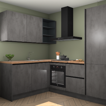 Beton Antraciet greeploze keuken Boekarest 117341