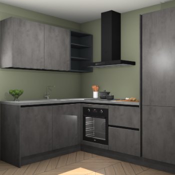 Beton Antraciet greeploze keuken Boekarest 117367