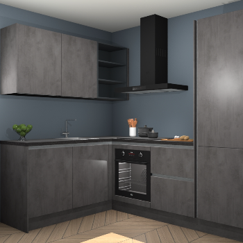 Beton Antraciet greeploze keuken Boekarest 117378