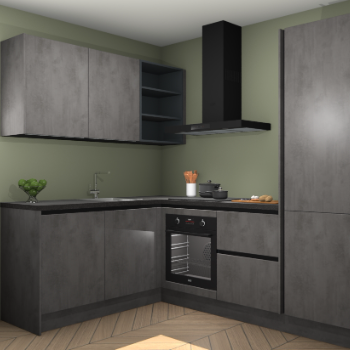 Beton Antraciet greeploze keuken Boekarest 117381