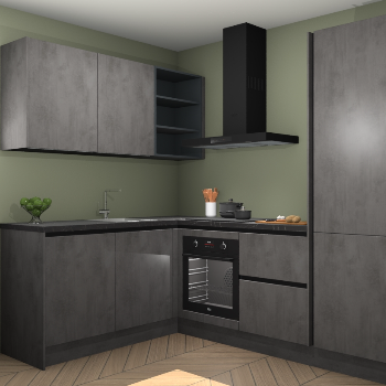 Beton Antraciet greeploze keuken Boekarest 117408