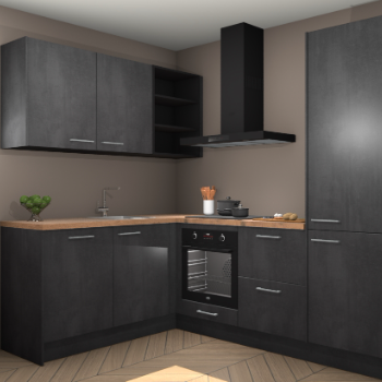 Beton Zwarte keuken Boekarest 117417