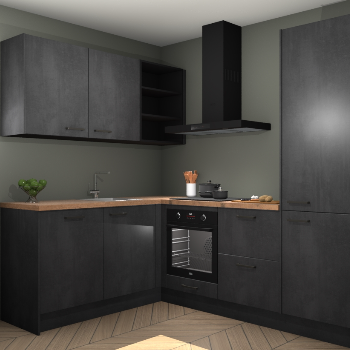 Beton Zwarte keuken Boekarest 117421