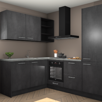 Beton Zwarte keuken Boekarest 117466