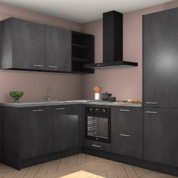 Beton Zwarte keuken Boekarest 117467