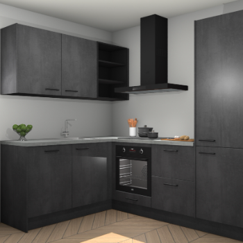 Beton Zwarte keuken Boekarest 117469