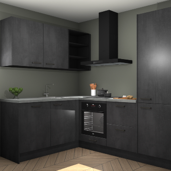 Beton Zwarte keuken Boekarest 117470