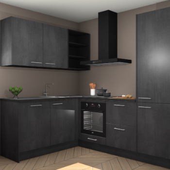 Beton Zwarte keuken Boekarest 117474