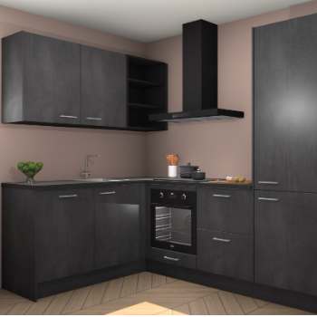 Beton Zwarte keuken Boekarest 117475