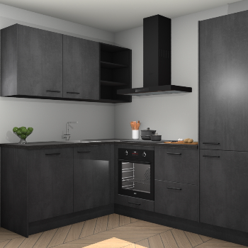 Beton Zwarte keuken Boekarest 117477