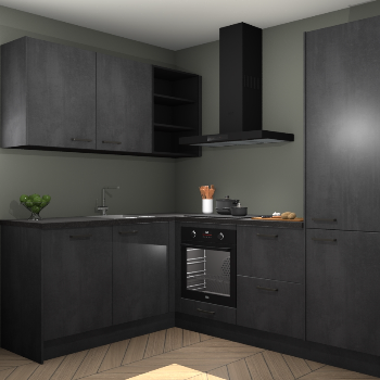 Beton Zwarte keuken Boekarest 117478