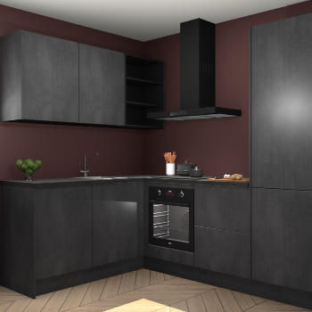 Beton Zwarte keuken Boekarest 117480