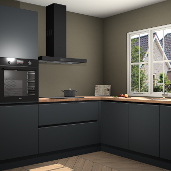 Onyxgrijze greeploze keuken Kazan 117415