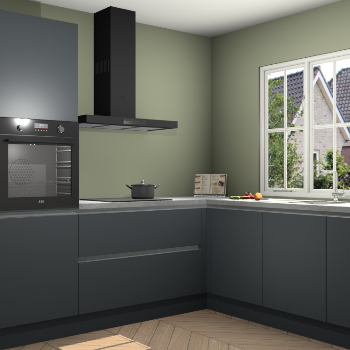 Onyxgrijze greeploze keuken Kazan 117451