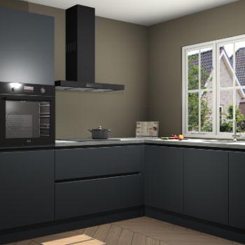 Onyxgrijze greeploze keuken Kazan 117456