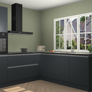 Onyxgrijze greeploze keuken Kazan 117483