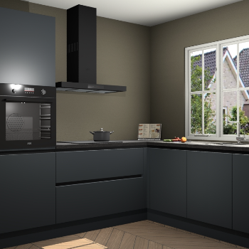 Onyxgrijze greeploze keuken Kazan 117486