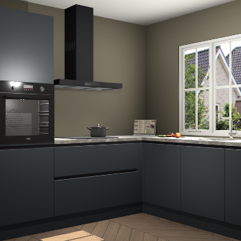 Onyxgrijze greeploze keuken Kazan 117501