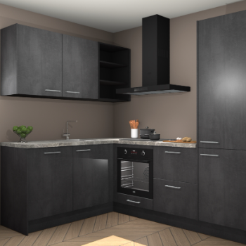 Beton Zwarte keuken Boekarest 117488