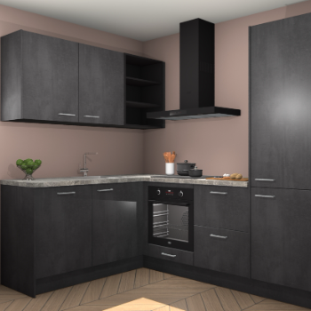 Beton Zwarte keuken Boekarest 117489