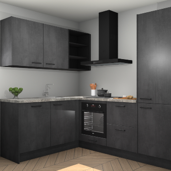 Beton Zwarte keuken Boekarest 117491