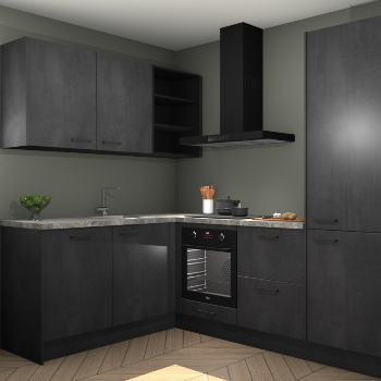 Beton Zwarte keuken Boekarest 117492