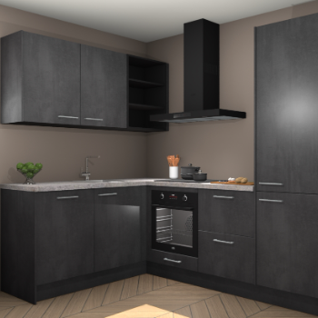 Beton Zwarte keuken Boekarest 117576