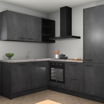 Beton Zwarte keuken Boekarest 117579