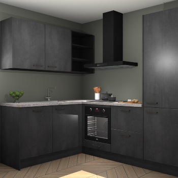 Beton Zwarte keuken Boekarest 117580