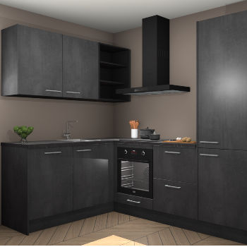 Beton Zwarte keuken Boekarest 117620