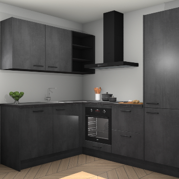 Beton Zwarte keuken Boekarest 117623