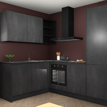 Beton Zwarte keuken Boekarest 117626