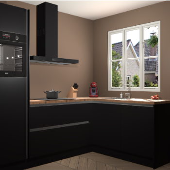 Zwarte greeploze keuken Victoria 117044