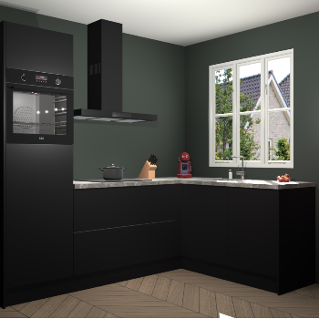 Zwarte keuken Victoria 117333