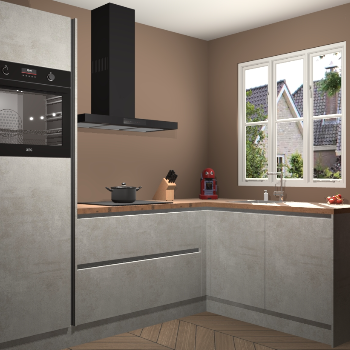 Beton opaal greeploze keuken Victoria 116423