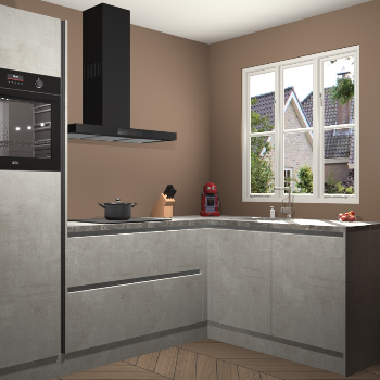 Beton opaal greeploze keuken Victoria 117123