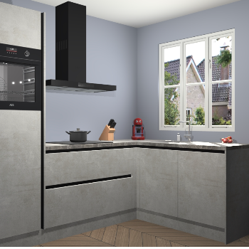 Beton opaal greeploze keuken Victoria 117138