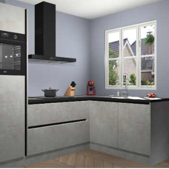 Beton opaal greeploze keuken Victoria 117140