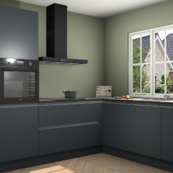 Onyxgrijze greeploze keuken Kazan 117563